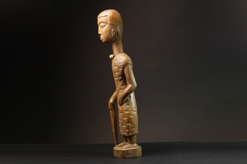 African Fante Maternity Figure Ghana Seated Female Fertility Art Figure -9117