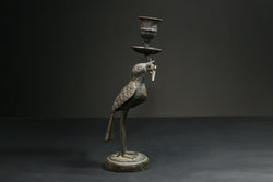 African Copper Bird brass Figurine Candle Stand Collectible Art Wax Technique-G3082