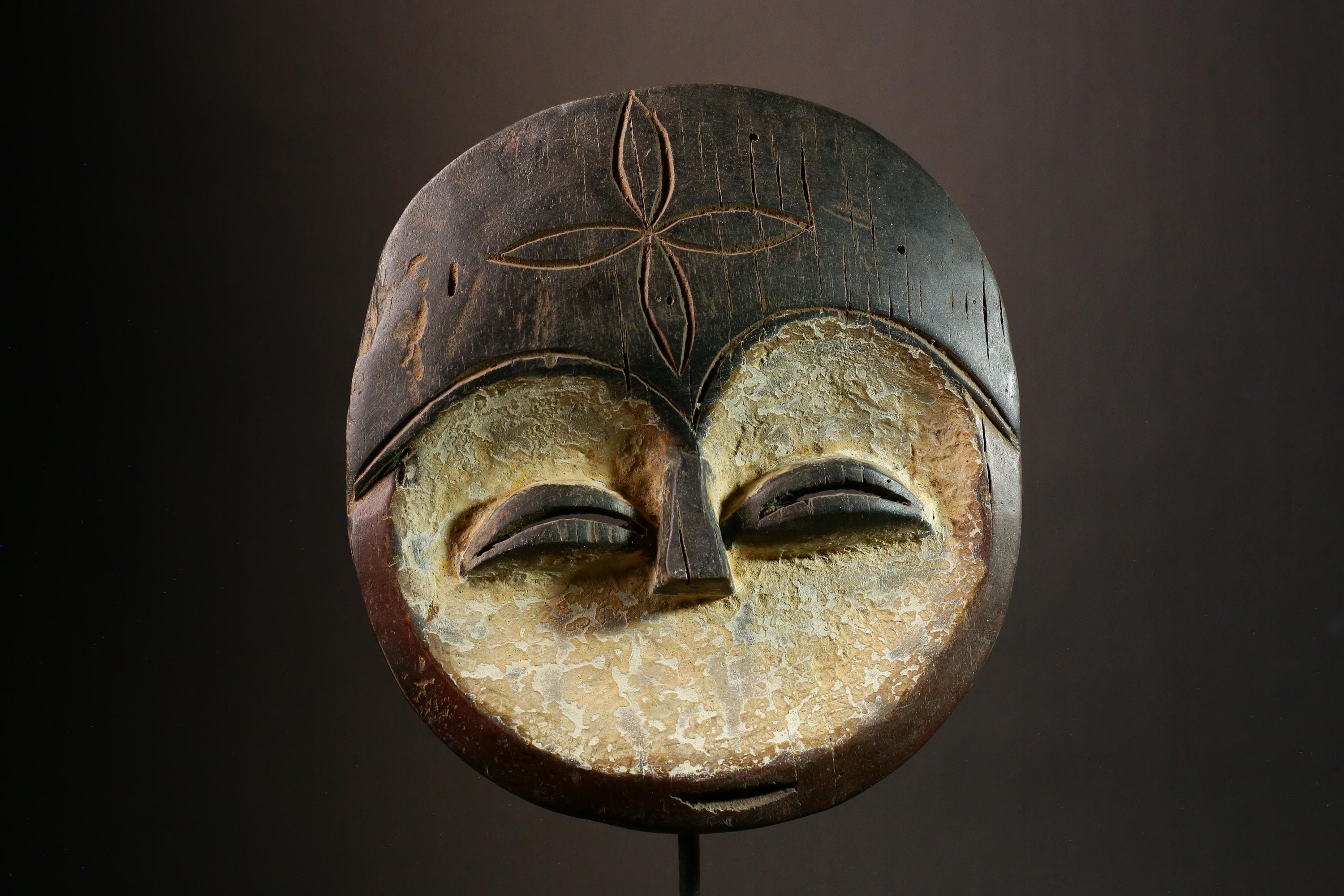 African Masks Authentic Congo Bwami Art African Lega Mask Intricate Tribal Decor Unique Wall Art Cultural Heritage Home Decor - G1746