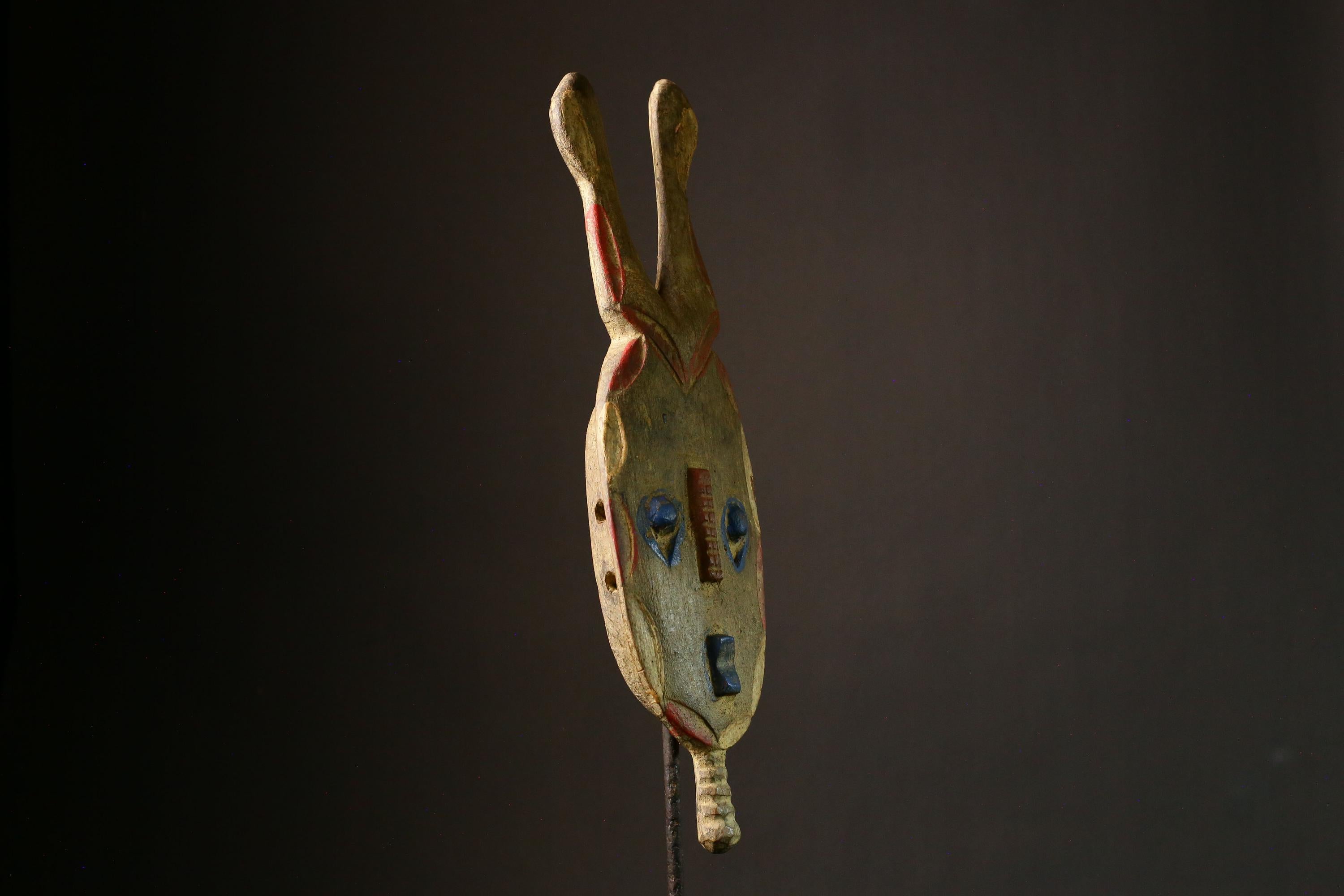 African mask Guro Mask Vintage Wood Carved Tribal Face Antique Wall Hanging Art Unique Home Decor Cultural Heritage - 4792