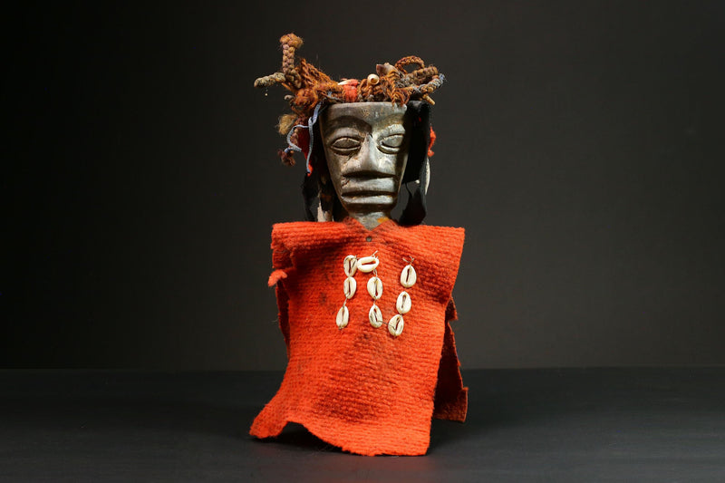 African Handcrafted African Nkisi N'kondi Figure-Wooden Voodoo Doll Statue-G3105