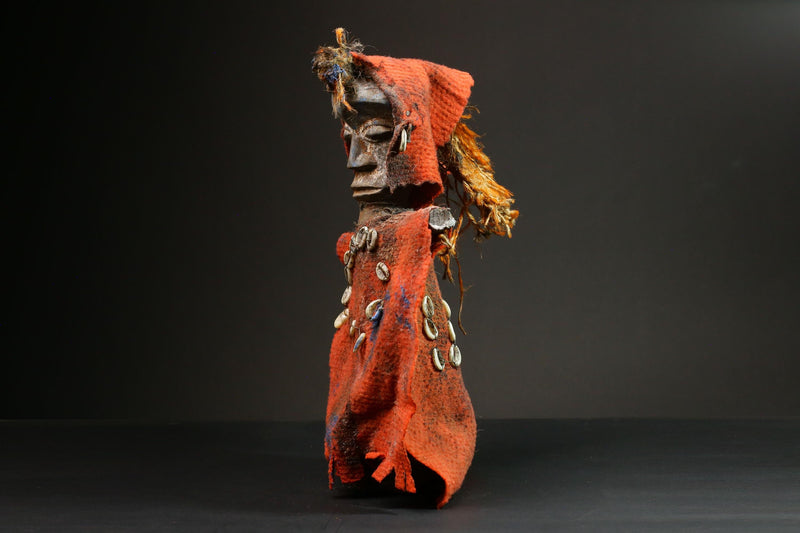 African Handcrafted African Nkisi N'kondi Figure-Wooden Voodoo Doll Statue-G3104