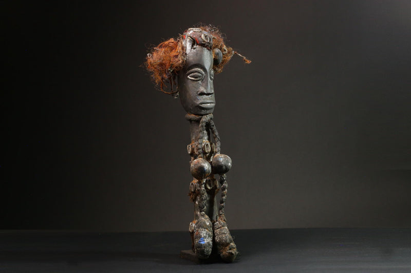 African Handcrafted African Nkisi N'kondi Figure-Wooden Voodoo Doll Statue-G3103