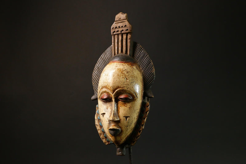 Antique African Baule Mask - Wooden Wall Hanging Primitive Art Decor Masks for wall-G3097