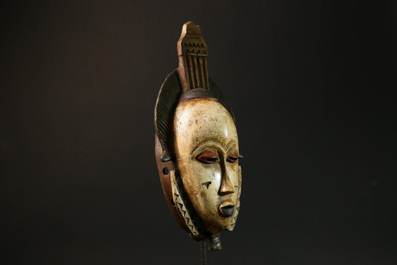 Antique African Baule Mask - Wooden Wall Hanging Primitive Art Decor Masks for wall-G3097