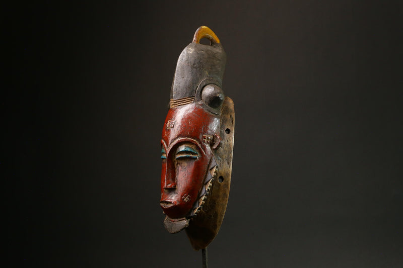 African Handcrafted African Red Wood Mask - Baule Tribe Wall Hanging Decor Masks for wall-G3096