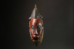 African Handcrafted African Red Wood Mask - Baule Tribe Wall Hanging Decor Masks for wall-G3096