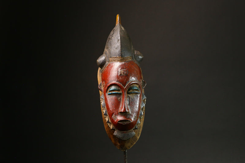 African Handcrafted African Red Wood Mask - Baule Tribe Wall Hanging Decor Masks for wall-G3096