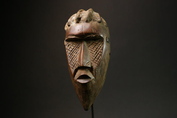 African Vintage Dan Kran Mask - Antique Tribal Wooden Wall Decor Piece Masks for wall-4499