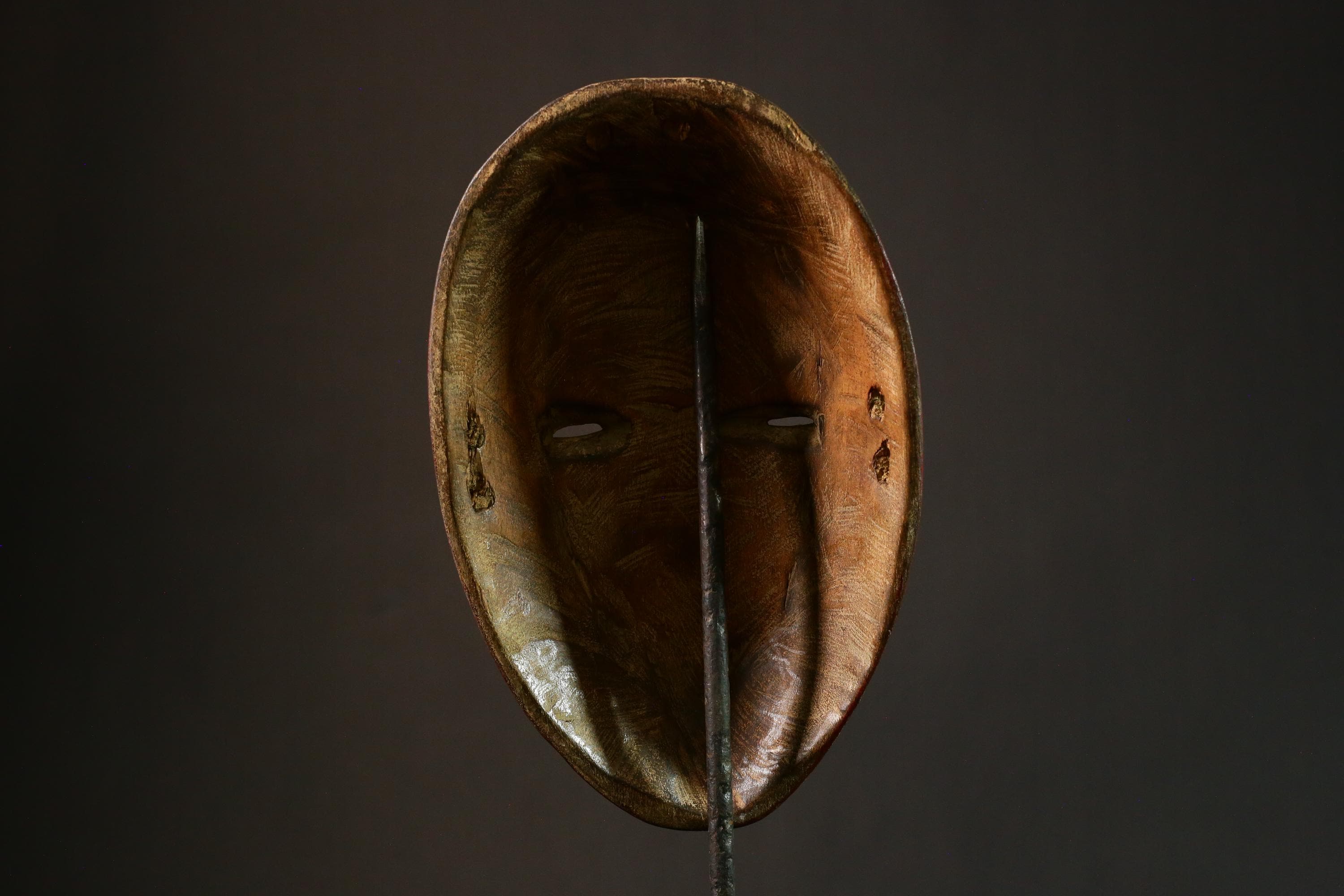 African Vintage Dan Kran Kaogle Mask Hand Carved Wood Art Authentic Tribal Figure Unique Wall Decor Ethnic Home Decor Collectible-G3340