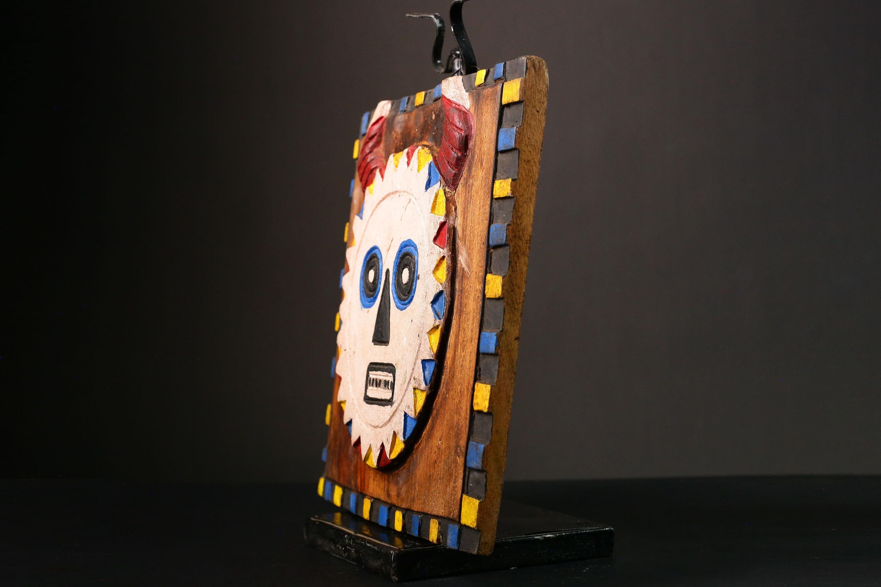 African Yoruba Granary Door Hand Carved Wood Art Unique Home Décor Statue Ethnic Wall Hanging Tribal Art Piece Collectible-G3344