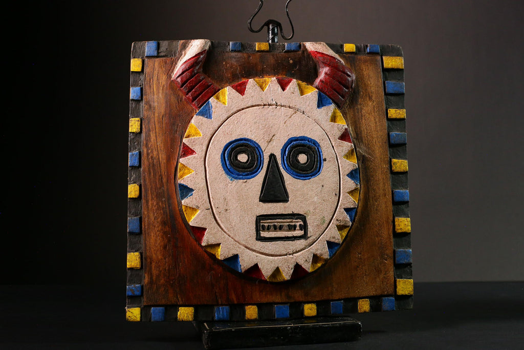 African Yoruba Granary Door Hand Carved Wood Art Unique Home Décor Statue Ethnic Wall Hanging Tribal Art Piece Collectible-G3344