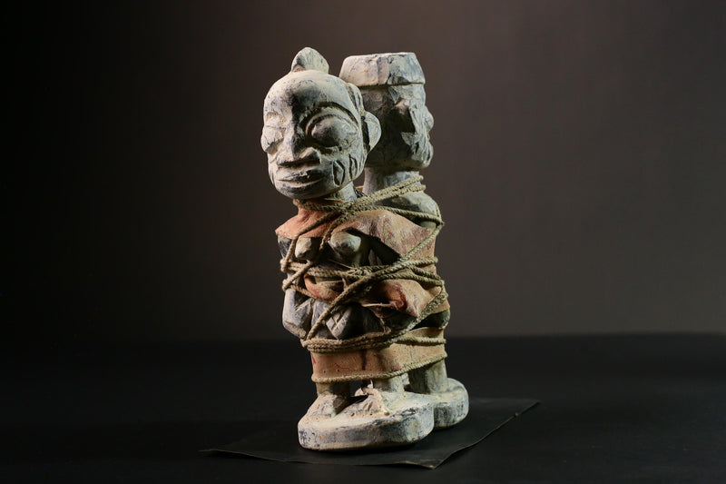 African Primitive Hand Carved Nkisi N'Kondi Voodoo Statue Wood Figures Tribal Art Unique Home Décor Spiritual Collectible-G3345