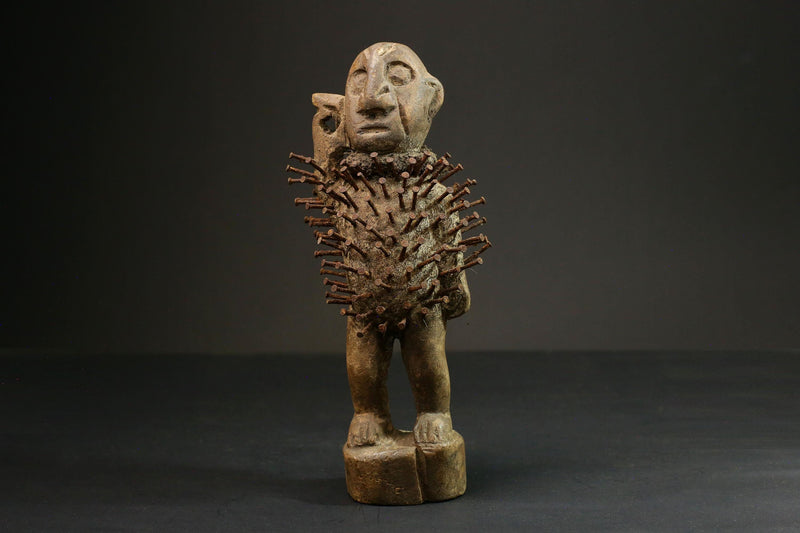 African Nkisi Nkondi Figure-Tribal Power Art from Kongo Peoples Home Decor-G1478