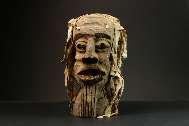 African Hand-Carved Igbo Mask - Tribal Wall Decor Celebrating Tradition-9126