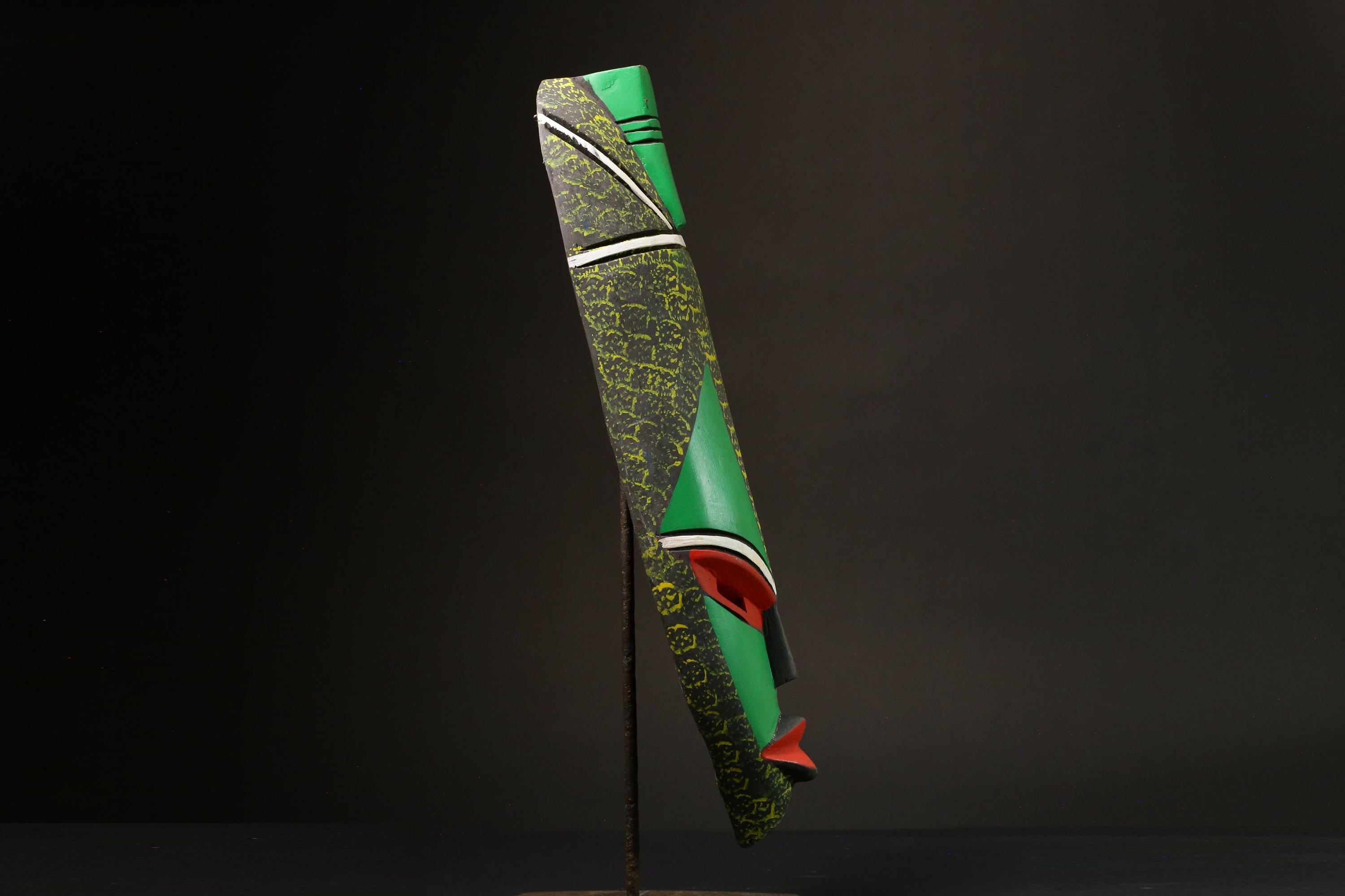 African Vintage Handmade Mask - Traditional Colors from Ghana for Decor Masks for wall-6160