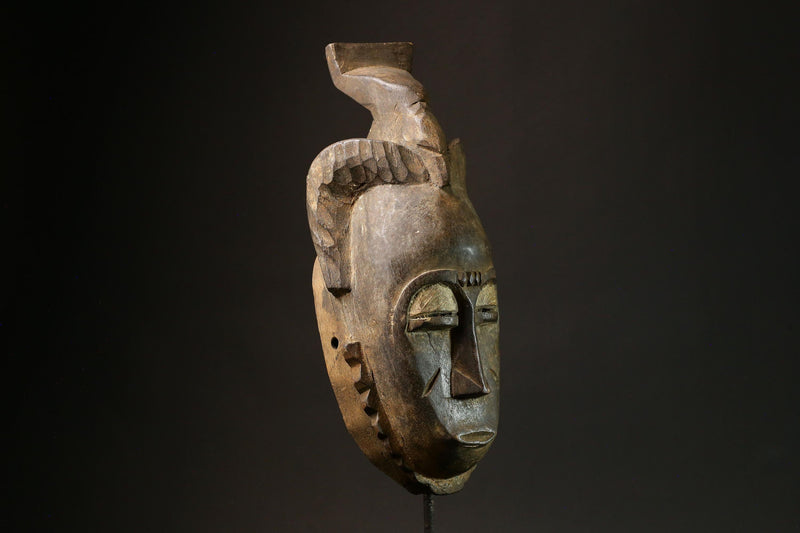 African Hand-Carved Tribal Mask - Wooden Baule Wall Decor Art Piece Masks for wall-8000