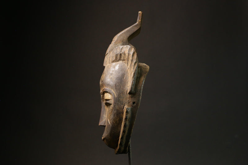 African Hand-Carved Tribal Mask - Wooden Baule Wall Decor Art Piece Masks for wall-8000