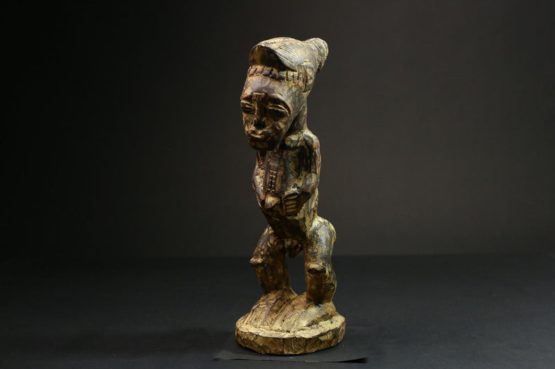 African Carved Wooden Yoruba Statues -African Power Figures for Home Decor-G1456