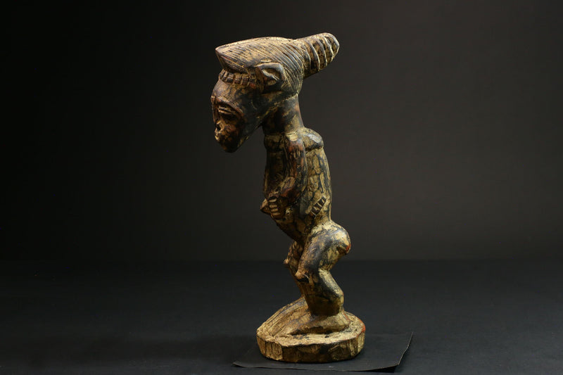 African Carved Wooden Yoruba Statues -African Power Figures for Home Decor-G1456