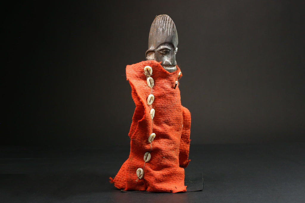 Handcrafted African Nkisi N'kondi Figure - Wooden Voodoo Doll Statue Art-G3107