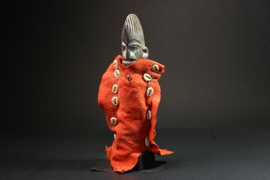 Handcrafted African Nkisi N'kondi Figure - Wooden Voodoo Doll Statue Art-G3107