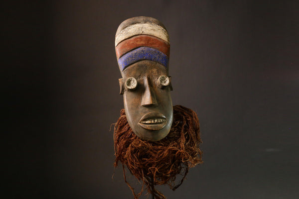 African Masks Hand Carved Grebo Mask - Authentic Tribal Art, Vintage Wall Decor from Liberia for Unique Cultural Aesthetic Displays-9312