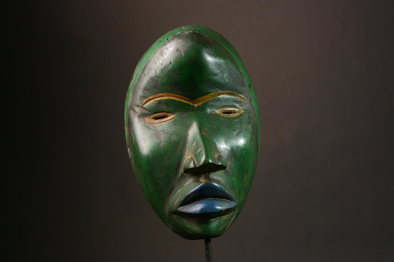 African Wood Mask - Antique Dan Passport Mask from Liberia, Unique Home Décor for Wall Display, Cultural Art Piece-G3351