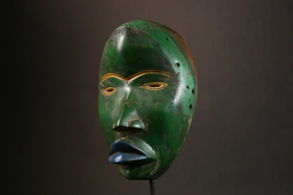 African Wood Mask - Antique Dan Passport Mask from Liberia, Unique Home Décor for Wall Display, Cultural Art Piece-G3351