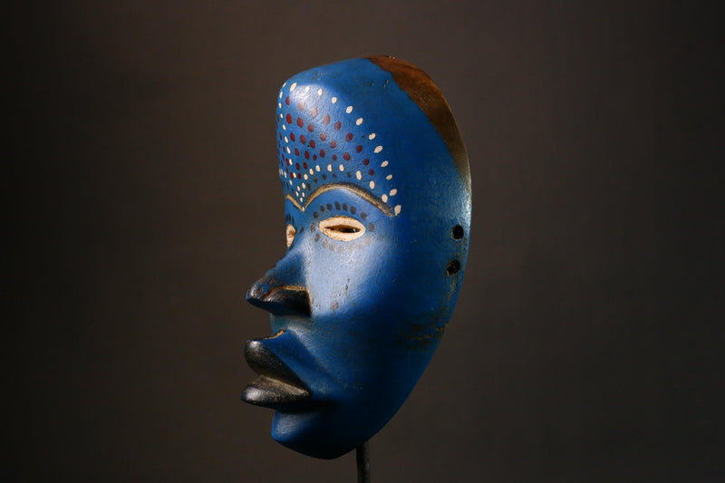 African Wood Mask - Antique Dan Passport Mask from Liberia, Unique Home Décor for Wall Display, Cultural Art Piece-G3350