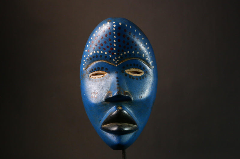 African Wood Mask - Antique Dan Passport Mask from Liberia, Unique Home Décor for Wall Display, Cultural Art Piece-G3350