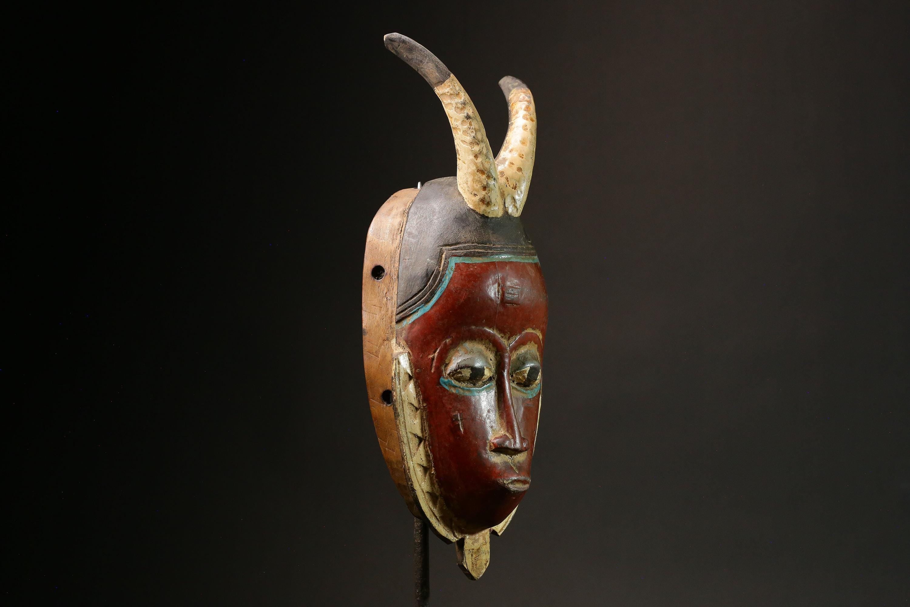 African Guro Mask Vintage Handmade Tribal Wall Hanging Unique Decor for Wall Display Art Collectible Piece G3130