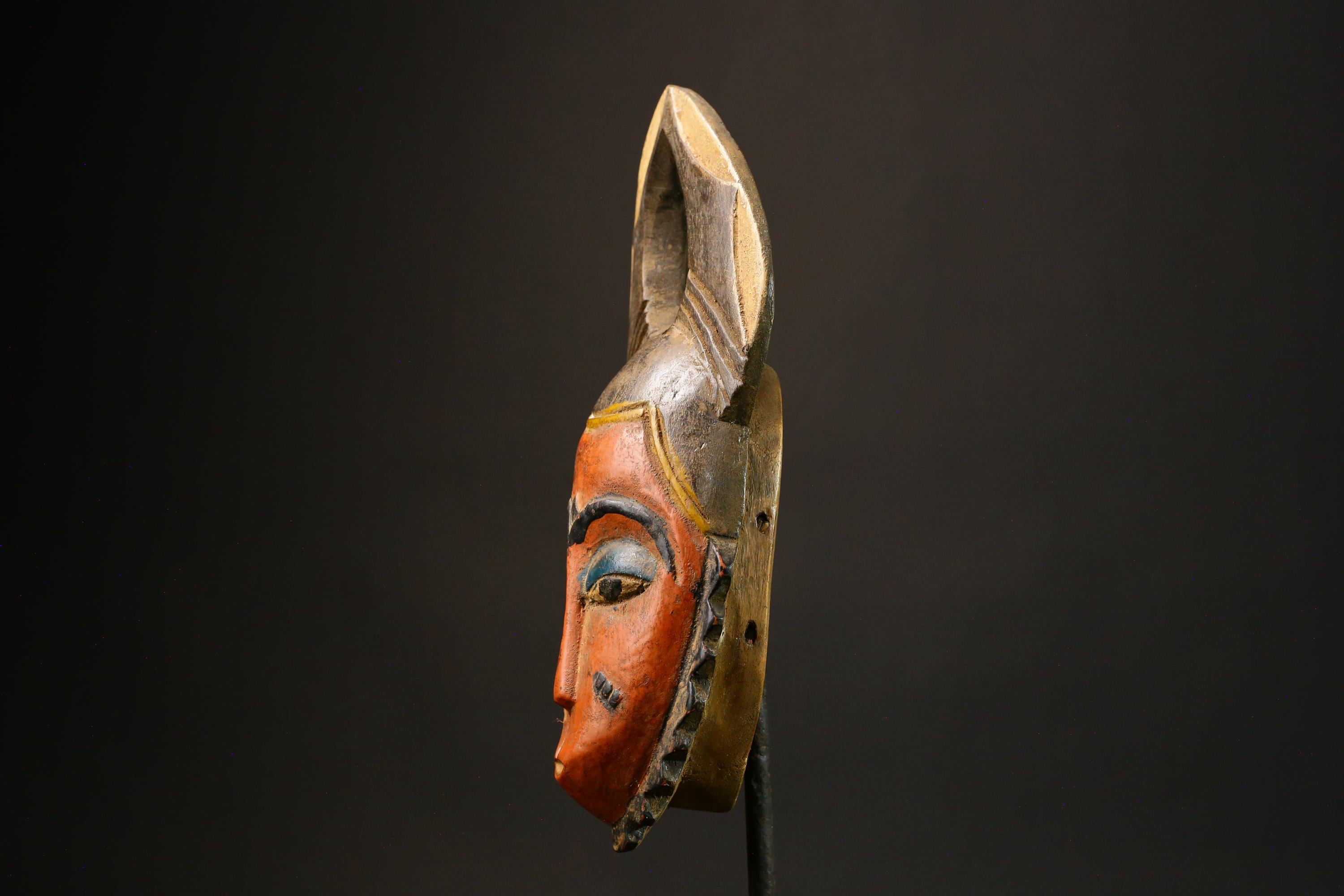 African Guro Tribal Face Mask Unique Hand-Carved Wooden Wall Hanging Decor Art Piece for Ethnic Home Decor and Collectibles Masks wall-9171