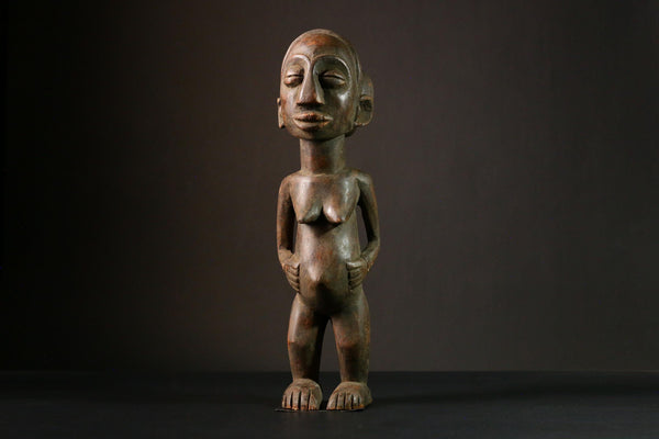 African sculpture Salampasu Wood Figure Sculpture - Carved Tribal Art Wooden Statue Decor-8062