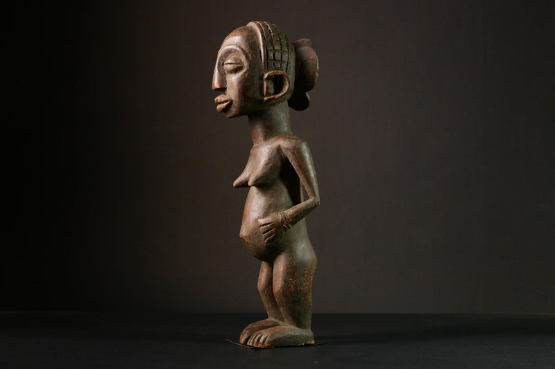 African sculpture Salampasu Wood Figure Sculpture - Carved Tribal Art Wooden Statue Decor-8062