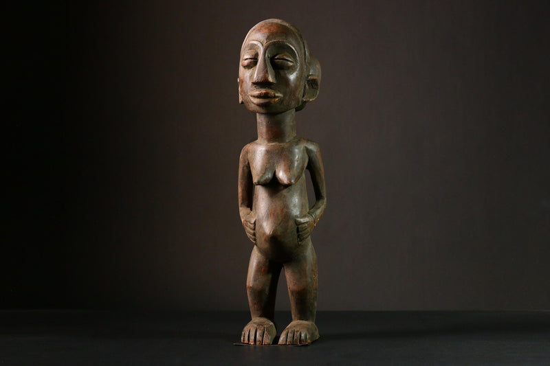 African sculpture Salampasu Wood Figure Sculpture - Carved Tribal Art Wooden Statue Decor-8062