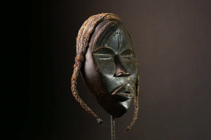 African Mask Hand-Carved African Tribal Face Mask - Kuba Dan Wall Art Collectible Decor -G1816