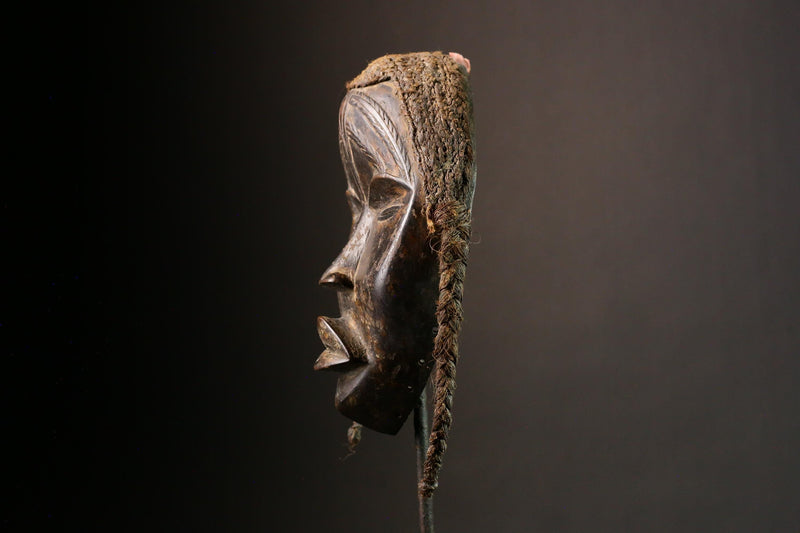 African Mask Hand-Carved African Tribal Face Mask - Kuba Dan Wall Art Collectible Decor -G1816