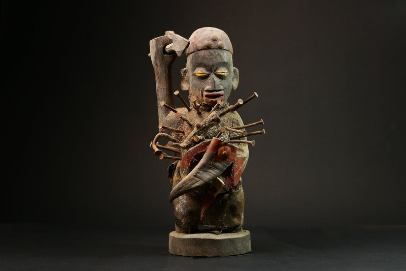 African Shrine Figure Nkisi Unique Handcrafted Power Figure from African Art Collectible Decorative Cultural Piece for Home Decor G3133