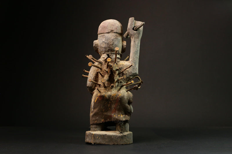 African Shrine Figure Nkisi Unique Handcrafted Power Figure from African Art Collectible Decorative Cultural Piece for Home Decor G3133