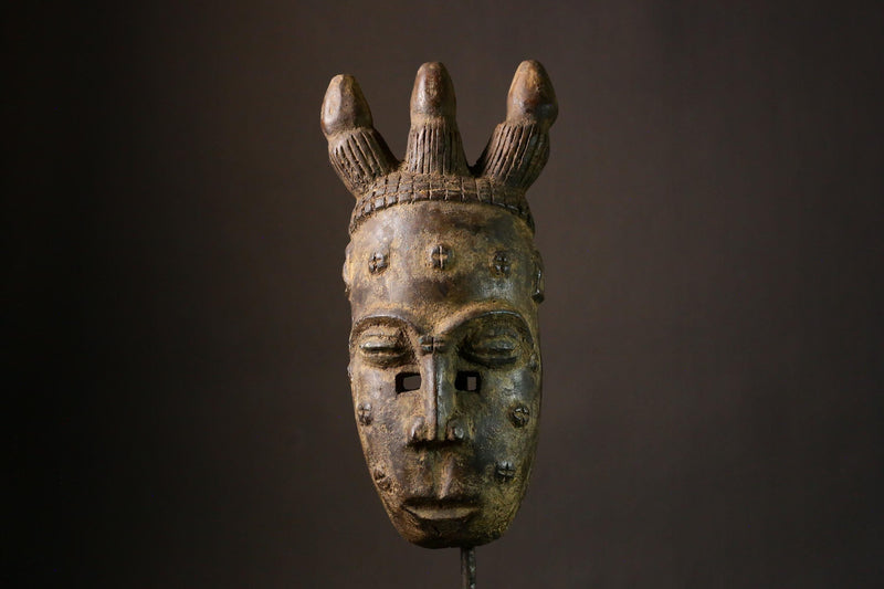 African Mask Authentic Antique Dan Bambara Mask Hand-Carved African Tribal Wall Art Unique Home Decor - G3382