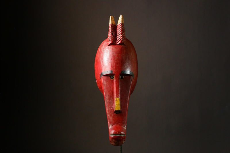 African Mask Handmade African Bambara Mask Vintage Wall Hanging Art Unique Home Decor Piece - G3378