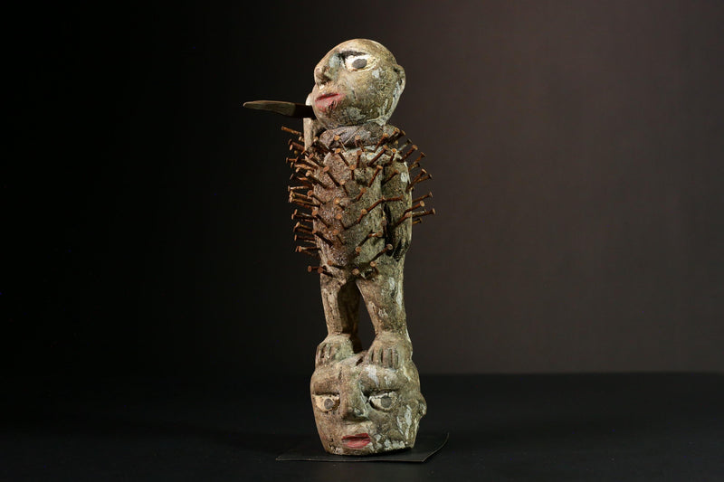 Africa Vintage Nkisi-nkondi Figure | Hand-Carved Power Figure | Unique Tribal Art | Home Décor | Cultural Heritage Piece | Collectible-G3363