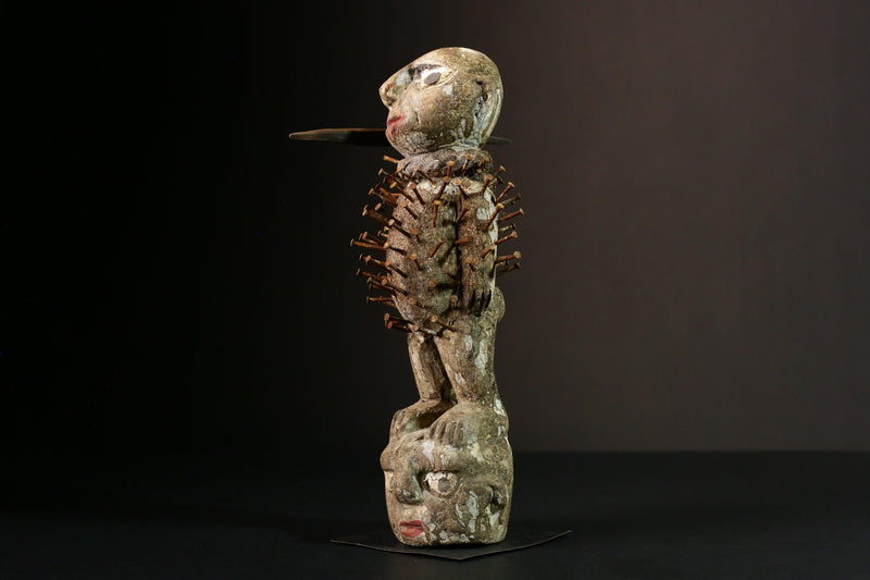 Africa Vintage Nkisi-nkondi Figure | Hand-Carved Power Figure | Unique Tribal Art | Home Décor | Cultural Heritage Piece | Collectible-G3363