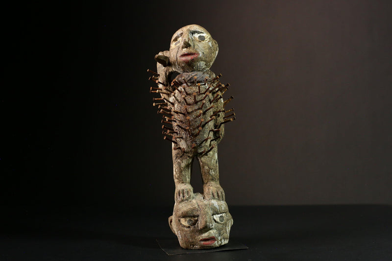 Africa Vintage Nkisi-nkondi Figure | Hand-Carved Power Figure | Unique Tribal Art | Home Décor | Cultural Heritage Piece | Collectible-G3363