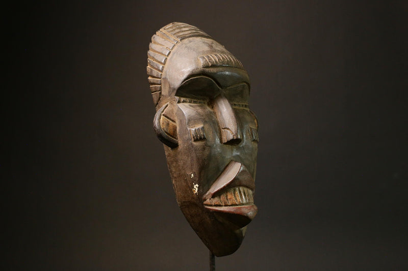 African mask Hand-Carved African Tribal Face Mask - Unique Dan Kran Wooden Wall Decor Mask for Home - Ethnic Art Piece - 2044