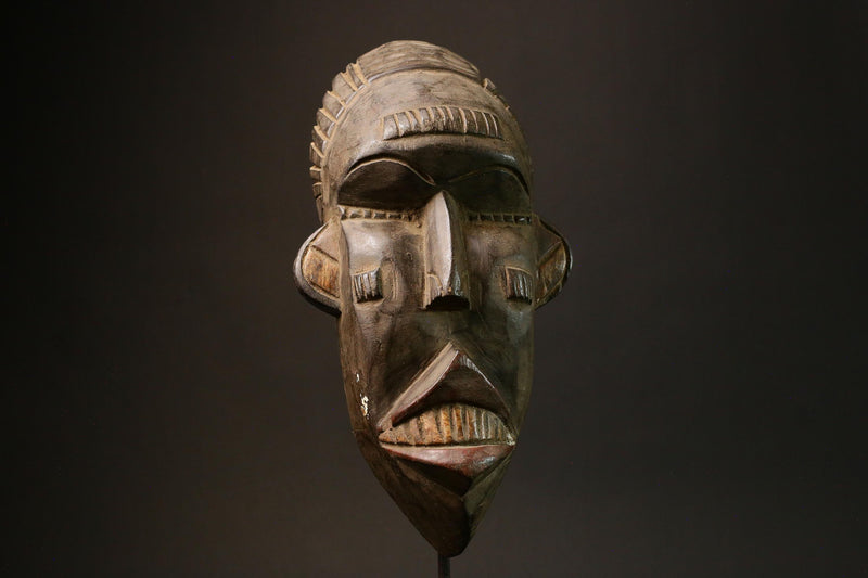 African mask Hand-Carved African Tribal Face Mask - Unique Dan Kran Wooden Wall Decor Mask for Home - Ethnic Art Piece - 2044