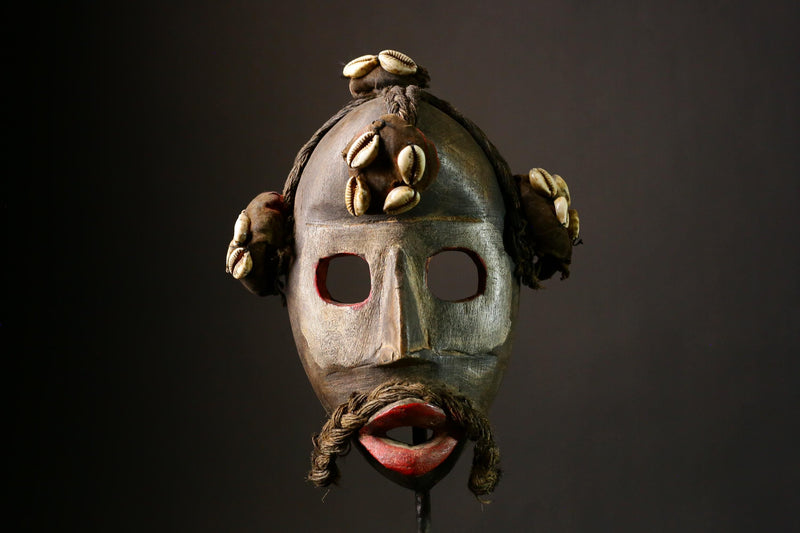 African tribal mask African Carved Wood Dan Tribal Mask Decorative Art Wooden Collectible-9372