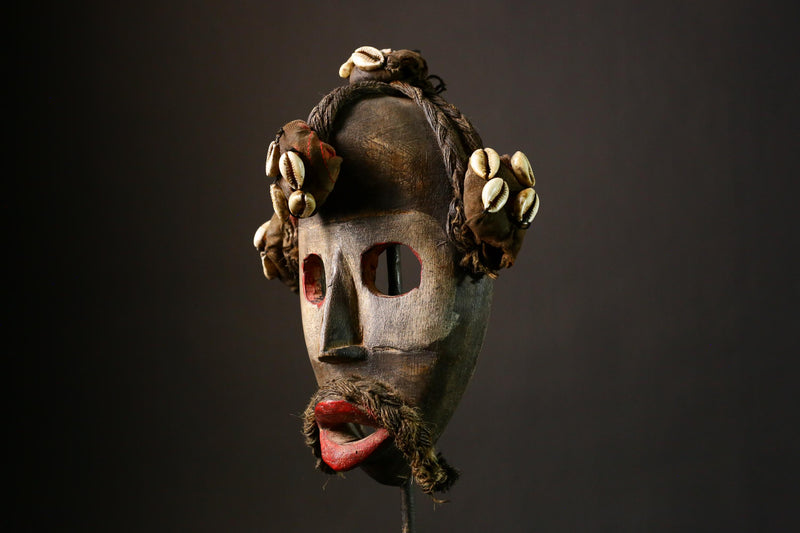 African tribal mask African Carved Wood Dan Tribal Mask Decorative Art Wooden Collectible-9372