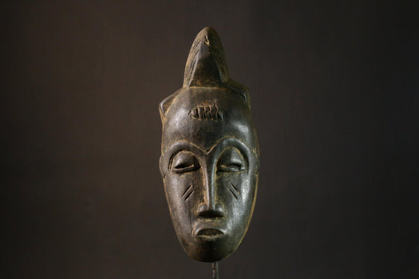 African Mask Vintage African Guro Mask Antique Wood Carved Tribal Art with Unique Collectible Face for Home Decor Display-G1813